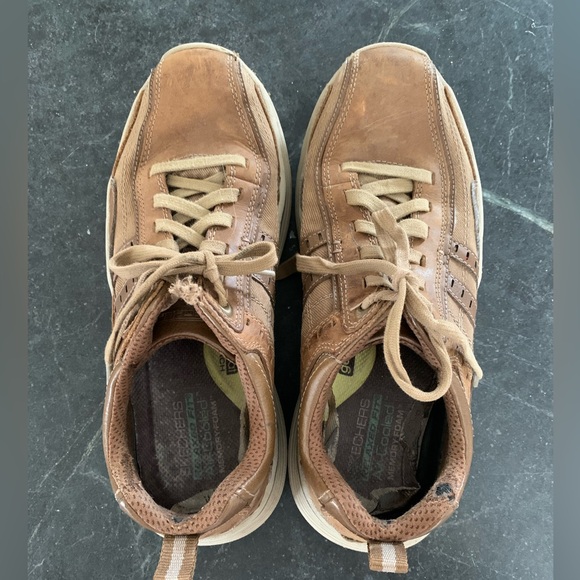 SKECHERS | Men’s casual leather combo shoes. Sz 8 - Picture 2 of 7